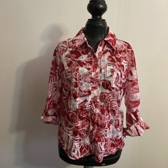 Draper's & Damon's blossom bloom button down, size P/L - Picture 1 of 3